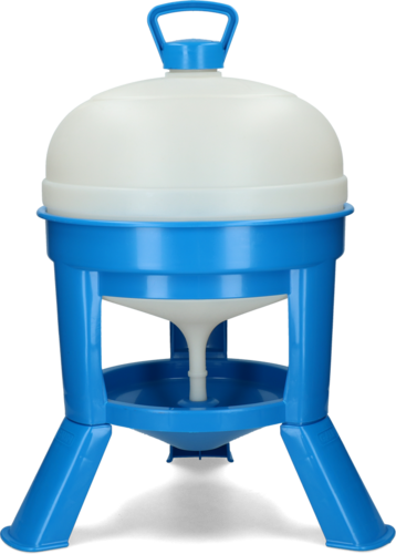 Pluimvee drinktoren 20 l blauw met sifon op pootjes