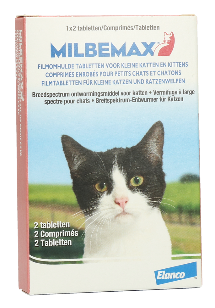 Milbemax Tabletten Kitten/Kat Klein R 2 tabl. 0,5-2kg - Vet Care